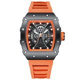 Ceas barbati Curren 8438 sport, calendar, indici luminosi, curea silicon - Portocaliu, Mbrands