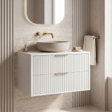 Dulap baie pentru lavoar Rea Mono 80cm White