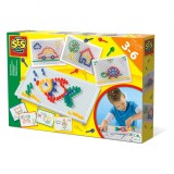 Kit creativ mozaic - Tabla de jucarie mozaic cu pini colorati, SES Creative