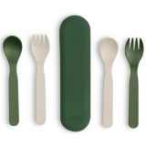 Citron Eco Cutlery Set tac&acirc;muri Green/ Cream 6m+ 5 buc