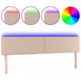 Cumpara ieftin Tablie de pat cu LED cappuccino 200x5x78/88 cm piele ecologica