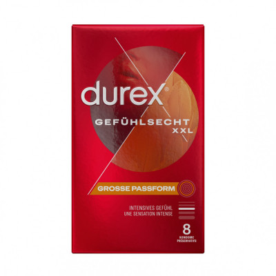 Prezervative Durex Gef&amp;uuml;hlsecht XXL, 8 buc foto