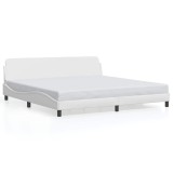 Cumpara ieftin Cadru de pat, Dover, alb, 200x200 cm, piele ecologica