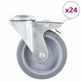 Cumpara ieftin Roti pivotante cu gaura pentru surub, 24 buc., 100 mm