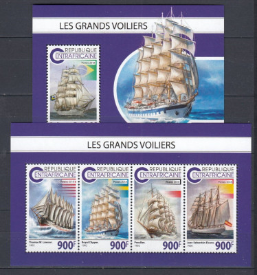 R.Centrafricana 2018 - Marina - MARI VELIERE - BL + KB - MNH foto