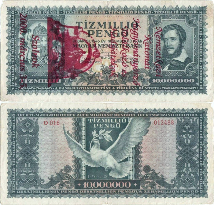 2000 ( 1945 ) , 10,000,000 pengő ( P-123 Szolnok ) - Solnoca ( Ungaria )