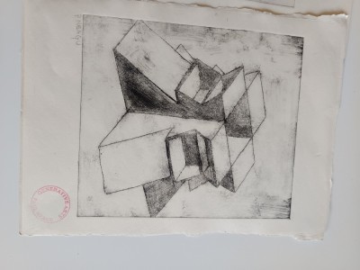 PAUL NEAGU, LITOGRAFIE SERIA &amp;quot; CARDINAL&amp;quot; ALB-NEGRU SEMNATA STAMPILATA foto
