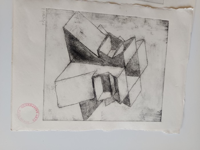 PAUL NEAGU, LITOGRAFIE SERIA &quot; CARDINAL&quot; ALB-NEGRU SEMNATA STAMPILATA