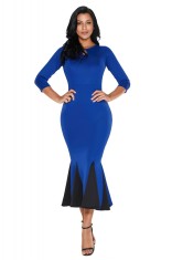 A571-4 Rochie eleganta de seara cu maneci trei sferturi