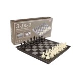 Jocul 3 in 1 Sah, Table si Dame Magnetic 32cm