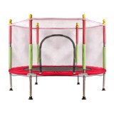 Trambulina cu plasa de protectie pentru copii, 140 cm, sarcina maxima 150 kg, rosu