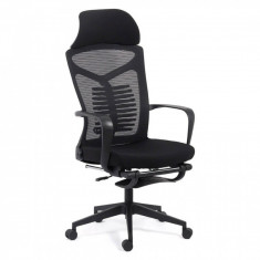 Scaun ergonomic cu spatar rabatabil si suport picioare EDPO 9502 Negru foto