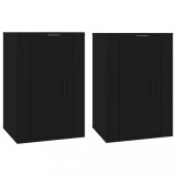 Cumpara ieftin Dulapuri TV montate pe perete, 2 buc., negru, 40x34,5x60 cm