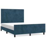 Cumpara ieftin Cadru de pat fara saltea, albastru inchis, 140x200 cm, catifea