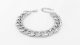 Cumpara ieftin Bratara Masiva din Argint 925 , zCuban Link Luxe, cu Pavaj Alternativ de Zirconii]