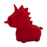 Stimulator clitoris UNIHORN Blaze Diablo, &icirc;n formă de unicorn cu coarne de diavol, 10 funcții de vibrație, 10 funcții de mișcare, roșu
