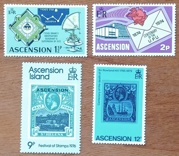 ASCENSION-1974/6 UPU-Etc,-lot 4val- MNH -NESTAMPL.--VEZI SCAN