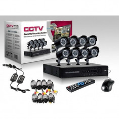 Kit de supraveghere CCTV 8 camere, HDMI, infrarosu, vizualizare de pe internet, calculator, telefon foto