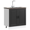 Dulap Baza Chiuveta Bucatarie Negru Porto 80x46x81.5 cm Lemn Raft Ajustabil