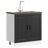 Dulap Baza Chiuveta Bucatarie Negru Porto 80x46x81.5 cm Lemn Raft Ajustabil