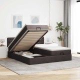 Cumpara ieftin Cadru de pat otoman cu saltele țesătură maro &icirc;nchis 180x200cm