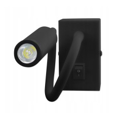 Lampa de perete, LED COB, lumina alb neutra, 150 lm, flexibila, negru