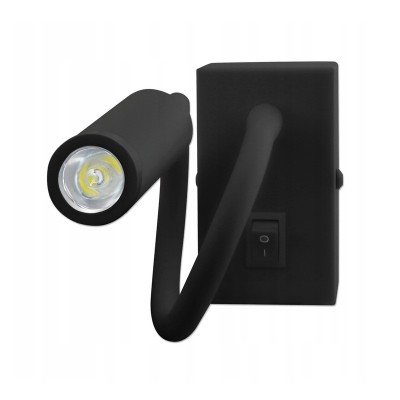 Lampa de perete, LED COB, lumina alb neutra, 150 lm, flexibila, negru foto