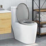 Scaun de toaletă cu eliberare rapidă vidaXL cu &icirc;nchidere lentă Duroplast Gri