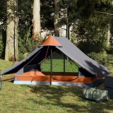 VidaXL Cort de camping pentru 2 persoane, gri, impermeabil