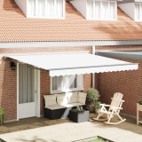 vidaXL Cortina Retractabilă Manual Alb 400x300 cm