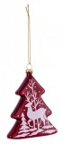 Set 12 ornamente brad Ren rosu alb 7.3x1.5x9.2 cm