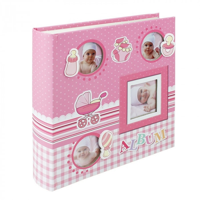 Album foto Baby Four 200 poze personalizabil spatiu notite Procart - Roz