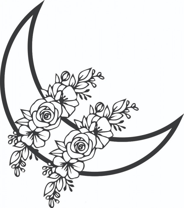 Sticker decorativ, Luna, Negru, 67 cm, 7238ST