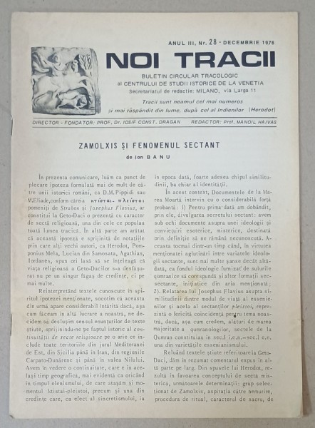 NOI TRACII , BULETIN CIRCULAR TRACOLOGIC , NR.28, 1976