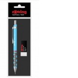 Set creion mecanic Rotring Tikky 0.7 mm + radiera, diverse culori