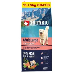 ONTARIO Adult Large 7 Fish &amp;amp;amp; Rice 15+5kg GRATIS foto