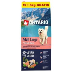 ONTARIO Adult Large 7 Fish &amp;amp;amp; Rice 15+5kg GRATIS - AMBALAJ DETERIORAT foto