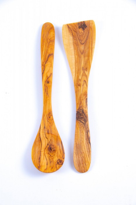 Set Torino lingură&nbsp;și spatulă din lemn măslin 25 | 30 | 35 cm