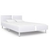 Cadru de pat fără saltea piele artificială albă 135x190 cm