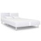 Cadru de pat fără saltea piele artificială albă 135x190 cm