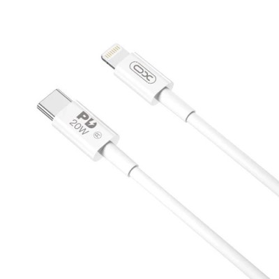 Cablu pentru incarcare si transfer de date XO NB-Q189B, USB Type-C/Lightning, Power Delivery 20W, 2m, Alb foto