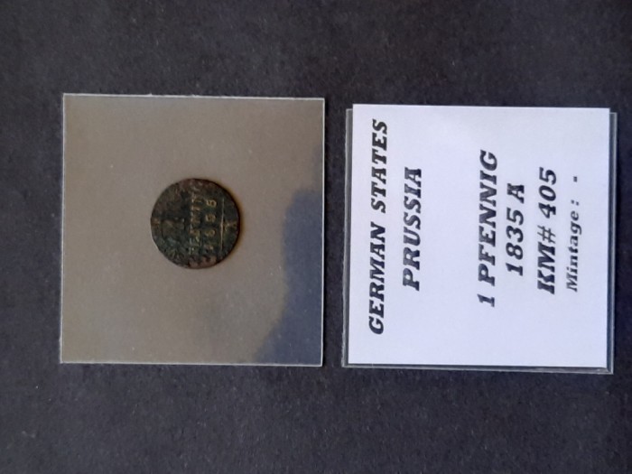 1 Pfennig 1835 A, Statele germane (Prusia) - A 4008