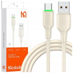 Mcdodo Usb-C Cablu De &Icirc;ncărcare Rapidă Pentru Samsung Xiaomi Tip C 6A 100W 1M Led Bej