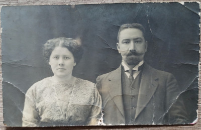 Cuplu din Rusia// foto tip CP, 1913 foto