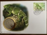 Fiji - reptile - iguana - FDC cu medalie, fauna wwf