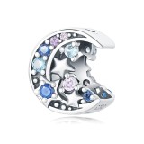 Charm/talisman argint 925, JW1659, model semiluna, placat cu rodiu