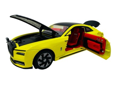 Macheta Rolls Royce Wraith galben 1/24 cu sunete lumini deschide usile si capotele foto