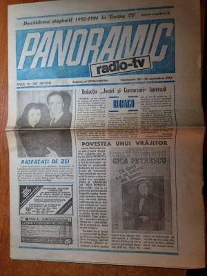ziarul panoramic radio-tv 20 - 26 septembrie 1993 foto