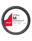 Husa volan din piele perforata Amio 37-39 cm Negru