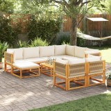 VidaXL Set canapele de grădină cu 10 piese, lemn de salc&acirc;m și fr&acirc;nghie 3278859